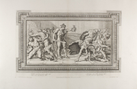 Pietro Aquila, Perseus and Phineus, Plate 4 from Galeriae Farnesianae Icones, 1674, etching with engraving on paper, Gift of the Portland Art Association Library, public domain, 77.59.2d